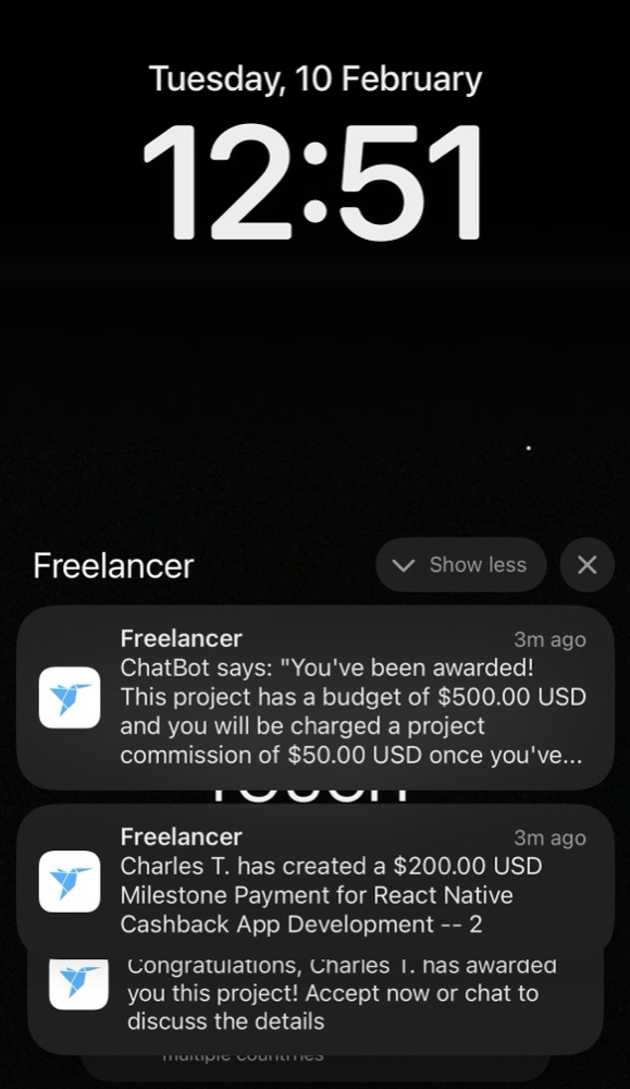 $500 project + $200 milestone