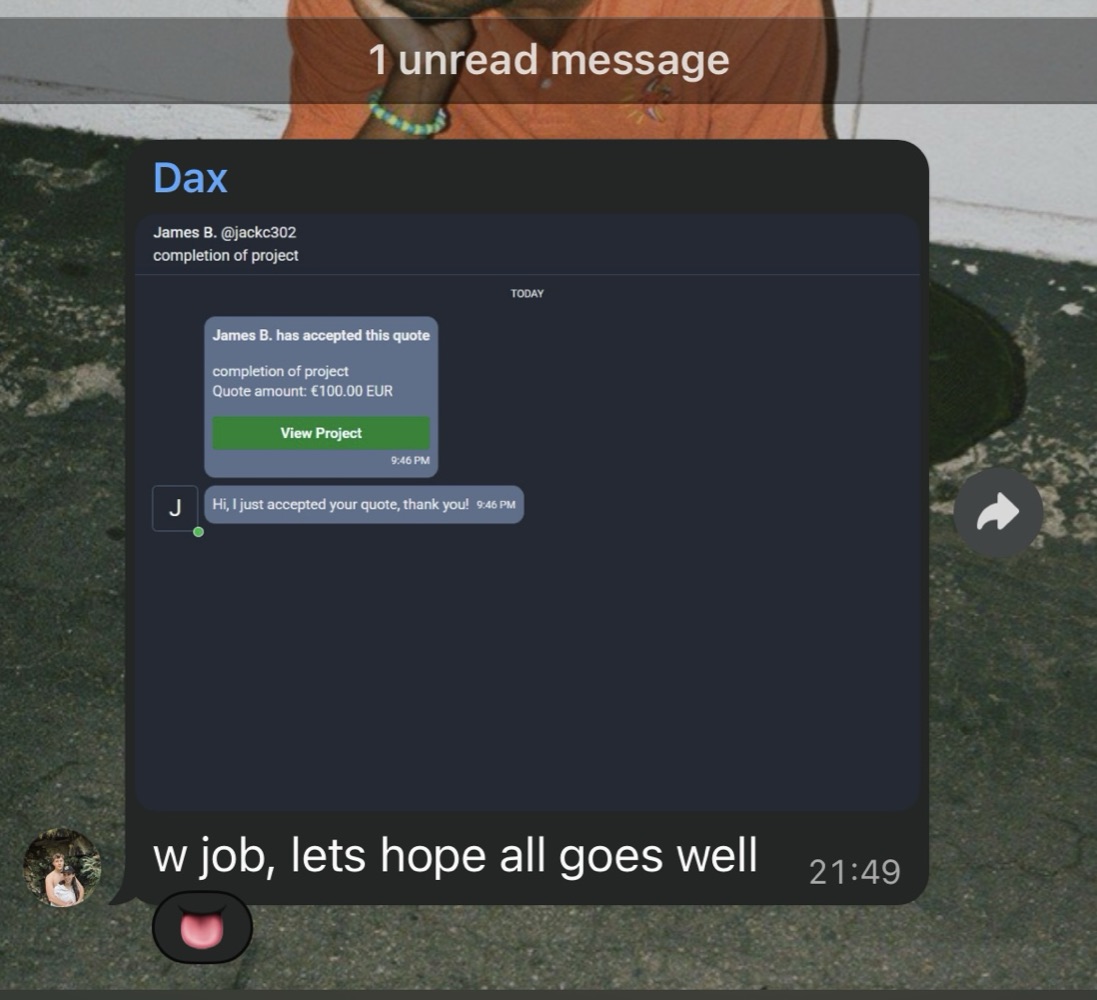€100 quote accepted