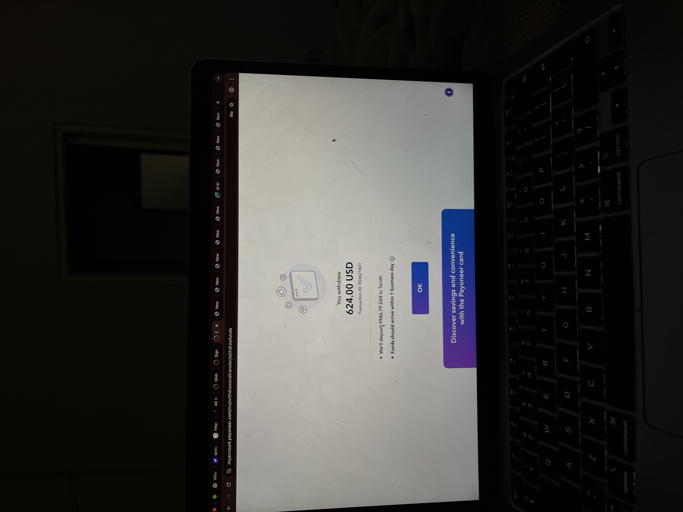 $624 withdrawal